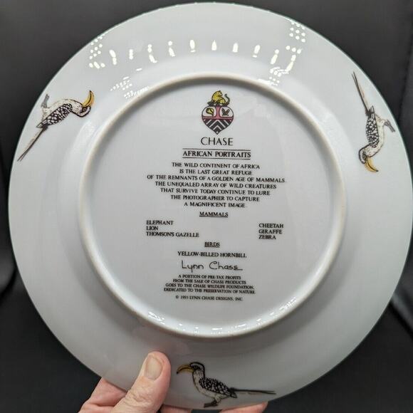 Lynn Chase Plate African Portraits Zebra Luncheon Dinner 9 Inch Safari 1990s - Picture 10 of 11